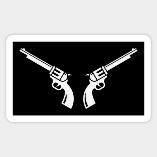 Two Revolvers (Colts / Cowboy / Sheriff) White Sticker